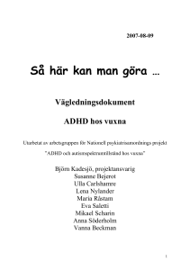 ADHD hos vuxna - Socialstyrelsen