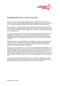PALMECENTRETS POLICY OM HIV OCH AIDS