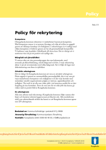 Policy Policy för rekrytering