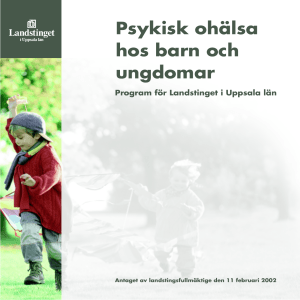 Psykisk ohälsa hos barn och ungdomar