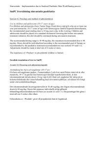 SmPC översättning simvastatin paedriatics Section 4.2 Posology