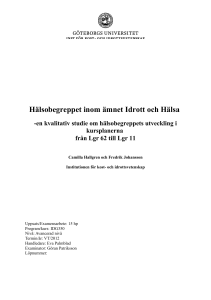 Hälsobegreppet inom ämnet Idrott och Hälsa