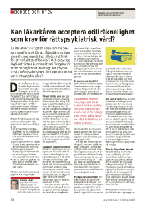 Kan läkarkåren acceptera otillräknelighet som krav