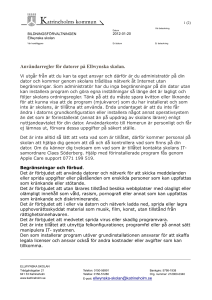 Användarregler för datorer på Ellwynska skolan.