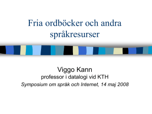 Free construction of a Swedish dictionary of synonyms - CSC