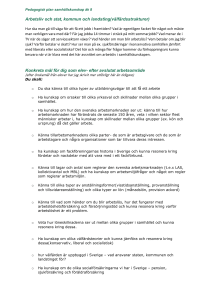 Pedagogisk plan samhällskunskap åk 8 Arbetsliv och stat, kommun