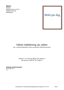 Namn Adress Postnummer och ort Telefonnummer Mailadress