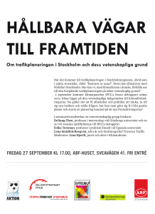 Om trafikplaneringen i Stockholm och dess vetenskapliga grund