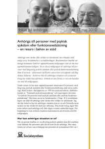 Anhöriga till personer med psykisk sjukdom eller