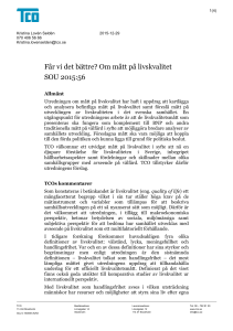 Får vi det bättre? Om mått på livskvalitet SOU 2015:56