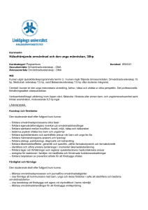 Hälsofrämjande omvårdnad och den unga människan, 30hp
