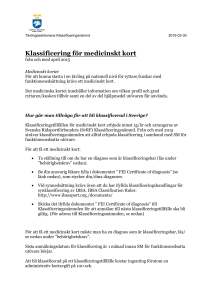Klassificering för medicinskt kort