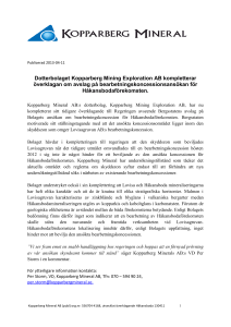 Dotterbolaget Kopparberg Mining Exploration AB