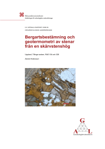 Bergartsbestämning och geotermometri av stenar från en