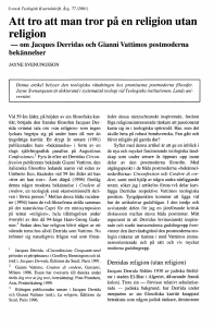 Att tro att man tror på en religion utan religion