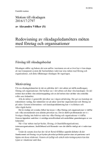 Redovisning av riksdagsledamöters möten med företag och