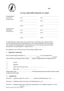 AVTAL OM UPPLÅTELSE AV JAKT