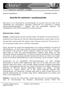 Kostråd för patienter i predialysskede