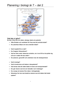Planering i biologi år 7 – del 2