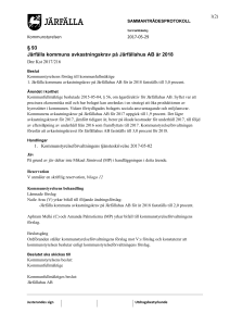§ 93 Järfälla kommuns avkastningskrav på Järfällahus AB år 2018