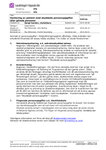 Hantering av patient med skyddade personuppgifter eller gömda