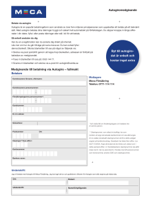 Medgivande till betalning via Autogiro