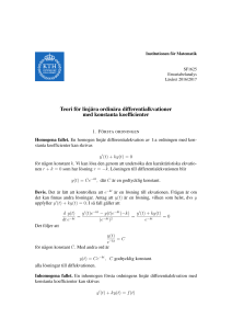 Teori för linjära ordinära differentialkvationer med konstanta