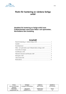 Rutin för hantering av vårdens farliga avfall