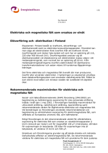 Elektriska och magnetiska fält som orsakas av elnät Elöverföring och