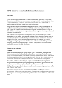 MiFID - direktivet om marknader för finansiella
