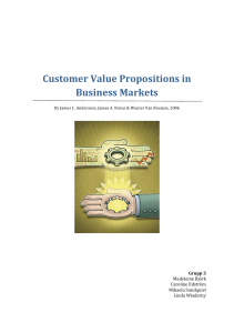 Customer Value Propositions in Business Markets