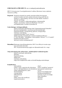 CHECKLISTA FÖR MPS VI- en av mukopolysackaridoserna