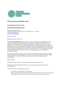 Verksamhetsberättelse 2016 - Nätverket mot gynekologisk cancer