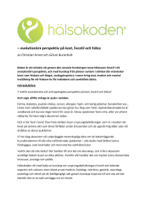 evolutionära perspektiv på kost, livsstil och hälsa