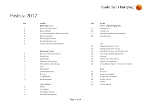 Prislista 2017 - Sparbanken i Enköping