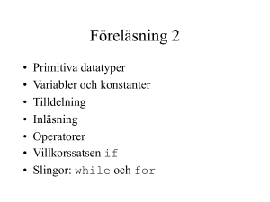 Föreläsning 3