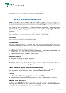 13. Enteral nutrition (sondmatning)