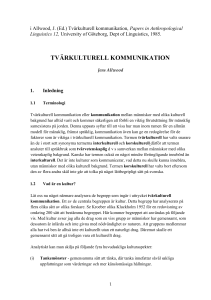 tvärkulturell kommunikation
