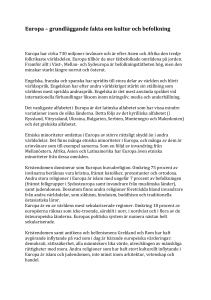 Europa – grundläggande fakta om kultur och