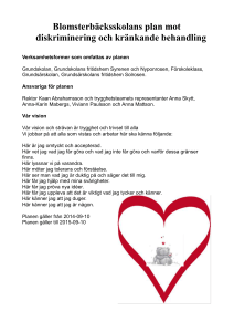 Blomsterbäcksskolans plan mot diskriminering och kränkande