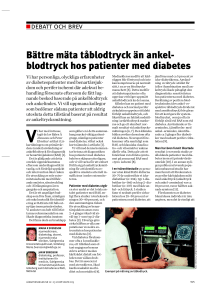 Bättre mäta tåblodtryck än ankel- blodtryck hos