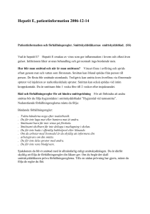 Hepatit E, patientinformation 2006-12