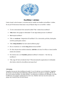 Instruktioner om arbetsuppgift konflikter i världen