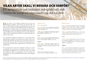 vilka arter skall vi bevara och varför? - MINNA