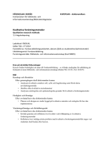 Kvalitativa forskningsmetoder