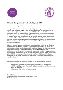 Motion om arbetsmiljö och diskriminering