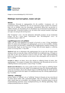 Riktlinjer mot korruption, mutor och jäv