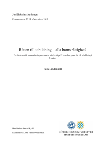Rätten til Alla barns rättighet? l utbildning