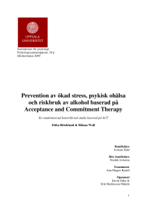 Prevention av ökad stress, psykisk ohälsa och