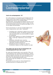 Cochleaimplantat - Sahlgrenska Universitetssjukhuset